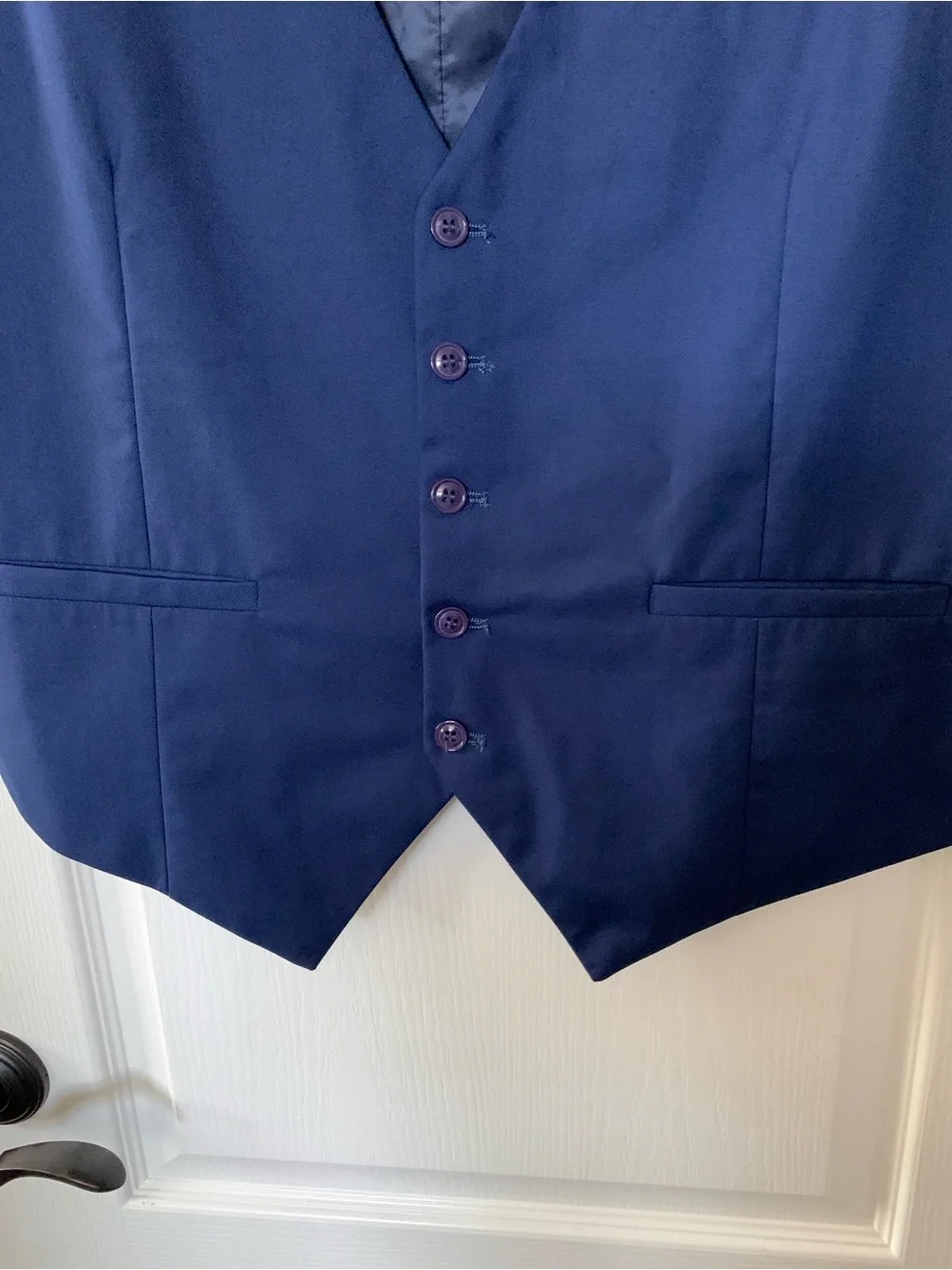 HISDERN Men’s Navy Blue Slim Fit Suit Vest Size Medium